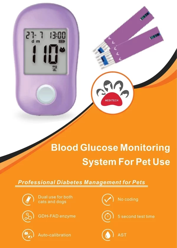 Blood Glucose Meter Blood Glucose Monitoring System For Pet Use Professional Diabetes Management for Pets Accessories Clinic - Image 9
