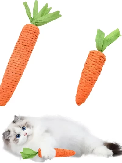Cat toys self-entertainment carrot teething and cat teasing sticks, bite-resistant and scratch-resistant teething and clawing