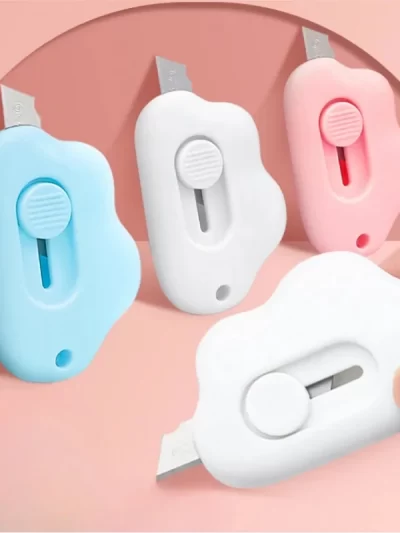 Cute Rabbit Cloud Color Mini Portable Utility Knife Paper Cutter Cutting Paper Razor Blade Office Stationery Cutting Supplies
