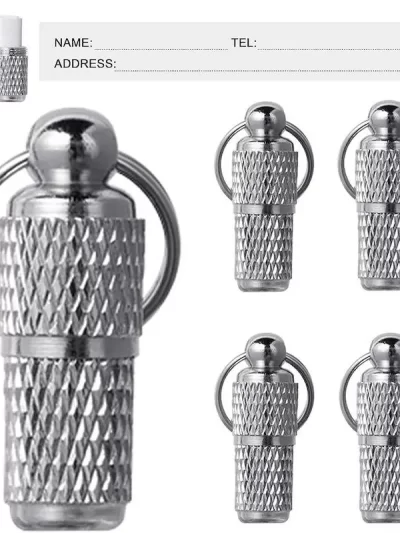 Dog Cat Name Tags Pet Collar ID Tag Keychain Anti-lost Nameplate Pendant Waterproof Capsule/Keyring Necklace Puppy Accessories