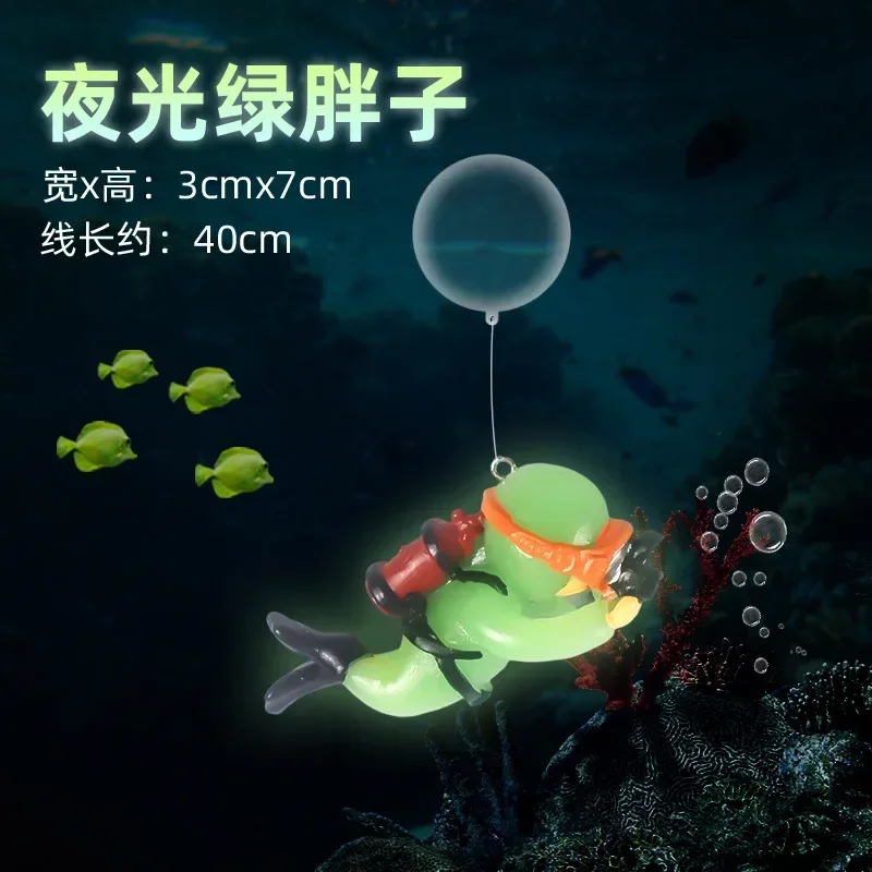 Kawaii Resin Frogman Aquarium Ornaments Interesting Floating Decoration Artificial Mini Diver Fish Tank Accessories - Image 11