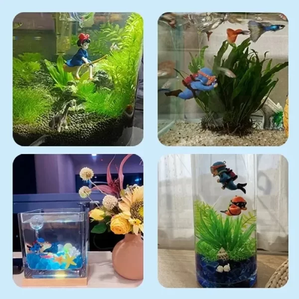 Fish Tank Diver Ornaments Landscape Decoration Aquarium Gifts Popular Floating, Hayao Miyazaki Blue Fatty with Ball and Line - Image 18