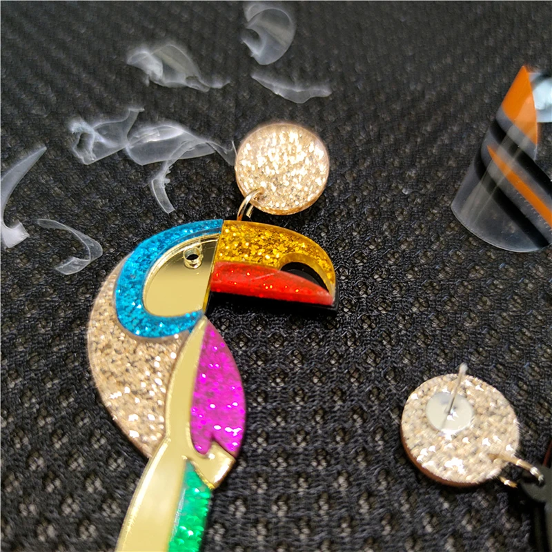 KUGUYS Women Acrylic Earrings Original and Funny Parrot Jewelry Vintage Fashion Bird Accessories - Image 6