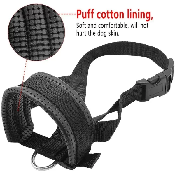 Dog Mouth Muzzle Anti Bark Dog Collar Breathable Dog Training Tool Nylon Muzzle Set With Stripes Summer Pet Leashes - Image 6