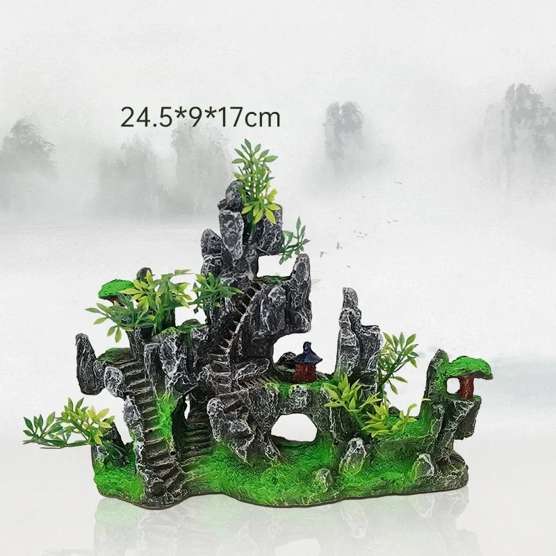 Rockery Aquarium Accessories Fish Tank Decoration Landscaping Resin Ornaments Landscape Rock Hiding Cave Tree Home Decorations - Image 4