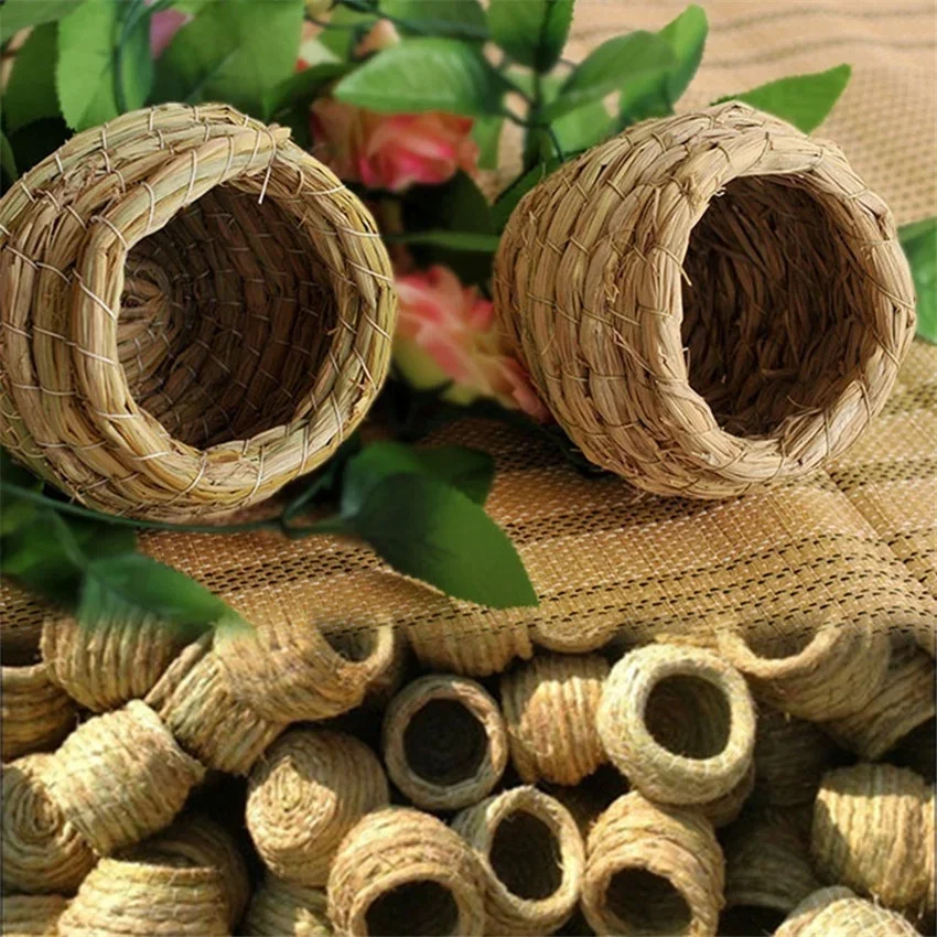 Handmade Straw Natural Bird Nest/Pigeon Bird House Parrot Nest Warm Pet Bedroom Courtyard Bird Cages Adornment - Image 3