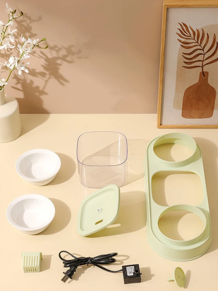 Cat Food Bowl Pet Automatic Feeder Water Dispenser Dog Cat Food Container Drinking Dish Anti Slip Double Bowl - Image 13