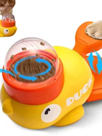 Interactive Dog Training Toy: Durable Push-Pull Duck Design for Pets - Plastic Counting Fun for Cats & Dogs