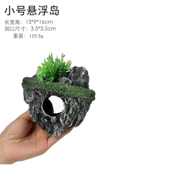 Suspended Island Fish Tank Decorative Creative Floating Stone Simulation Plants Caverns Crafts Ornaments Aquarium Accessories - Image 9
