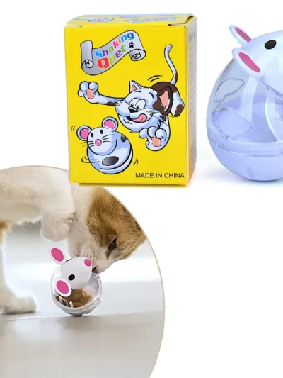 Cat Mice Food Tumbler Cat Food Toy Ball Interactive Cat Food Feeder Leak Food Interesting Plastic Cat Food Dispenser Treat Toy