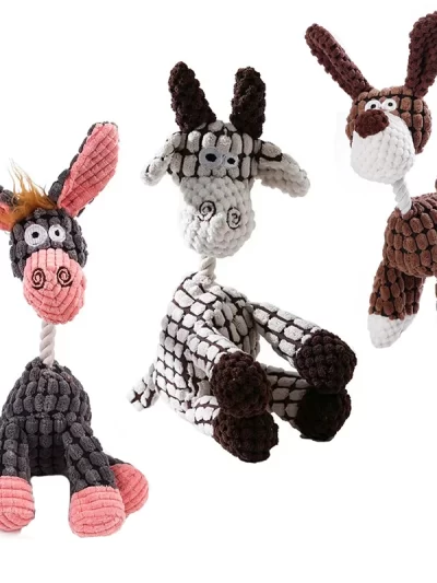 Donkey Shape Pet Toys for Small Large Dog Cat Squeaky Plush Toy Funny Durable Chew Molar Cute Toy Pet Training Dog Accessories