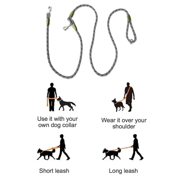 S/M/L Reflective Nylon Leashes Pet Dogs Chain Traction Rope Leads for Running Free Hands Rope Chain for Small Large Dogs Walking - Image 5
