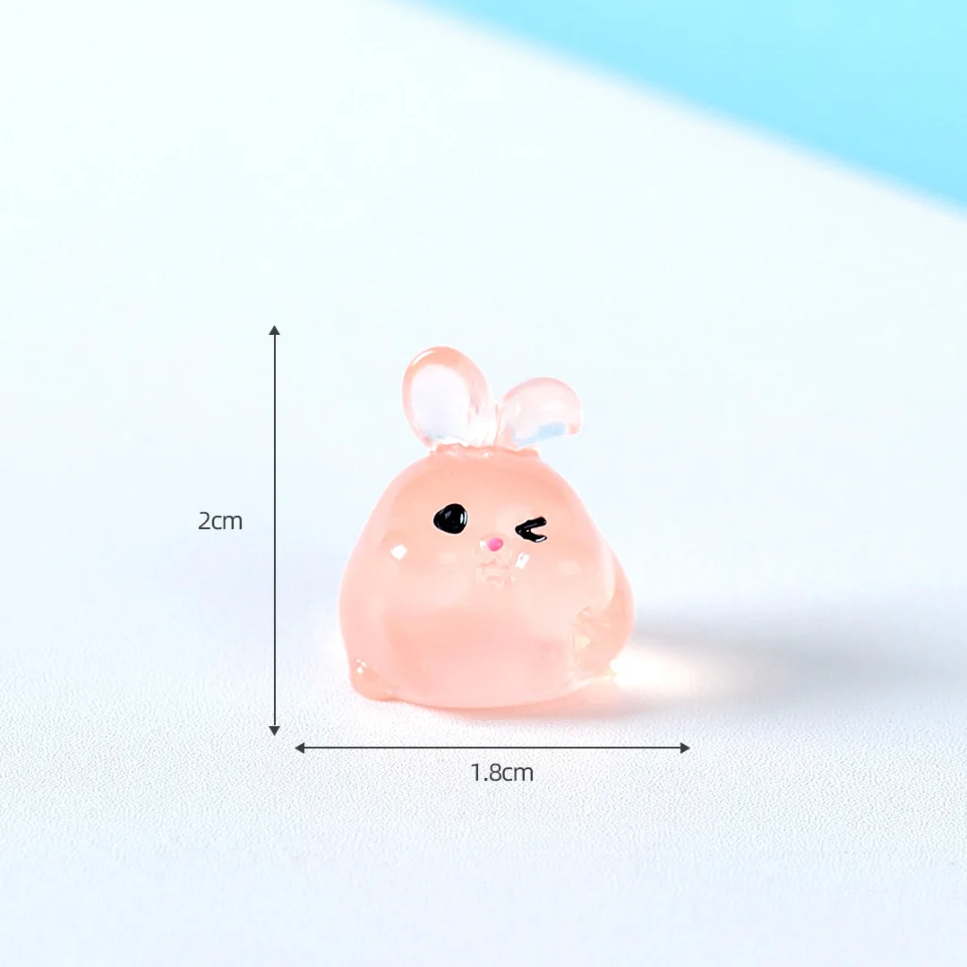6PCS Luminous Rabbits Resin Fairy Garden Accessories Glow At Night Miniatures Rabbit Desk Decoration Kawaii Home Decor DIY - Image 10