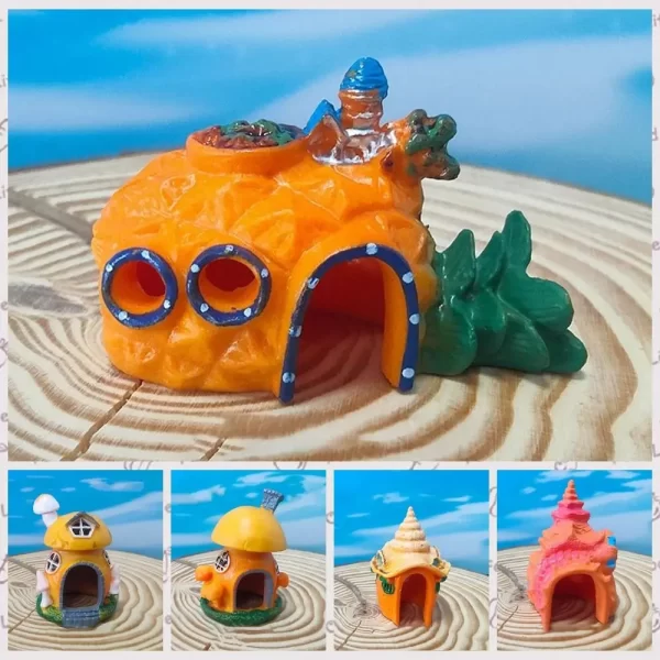 Aquarium Decoratations Fish Tanks Accessories for Fish Shrimp Hiding Shelter Simulation PVC Mini Mushroom Conch House Ornaments - Image 12