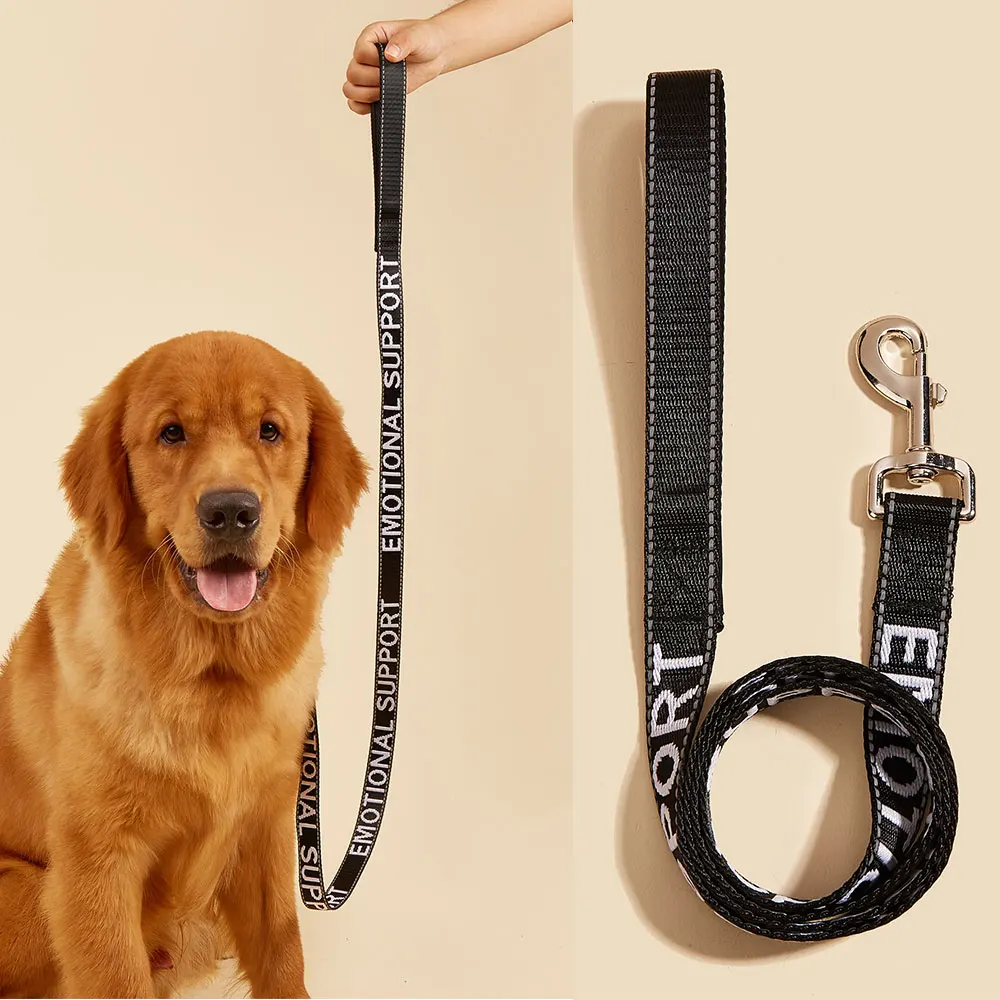 Small Pet Dogs and Cat Leashes Solid color Service Dog & Emotional Support Jacquard Leash Reflection Strong Pet Walking Training - Image 3