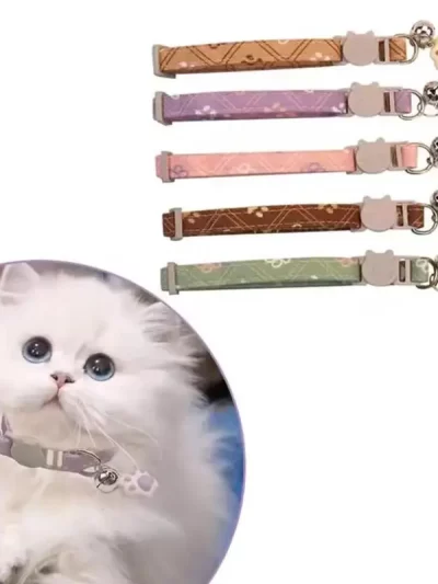 Cute Neck Pet Collar for Small Dogs Puppy Kitten Stuff Things Accessories Adjustable Footprint Cat Breakaway Collar