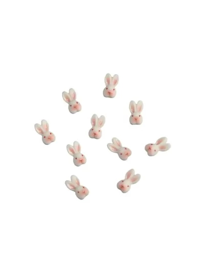 10Pcs/set Nail Supplies Rabbit Nail Decorations DIY Nail Ornaments Manicure Material Cartoon Rabbit Nail Accessories Resin