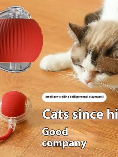 Cat Interactive Ball Toys Automatic Rolling Ball Faux Tail Rechargeable Smart Pet Electric Toy Dog Cat Training Imitate Mouse