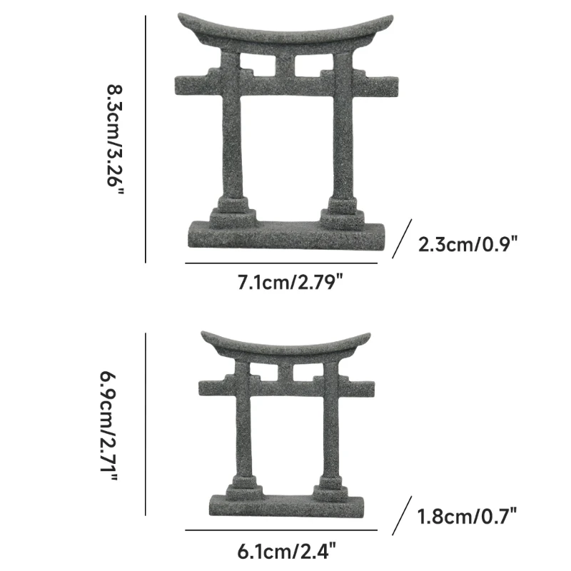 Japanese Torii Gate Aquariums Miniature Ornament Bridge Landscape Ornament Decor - Image 3