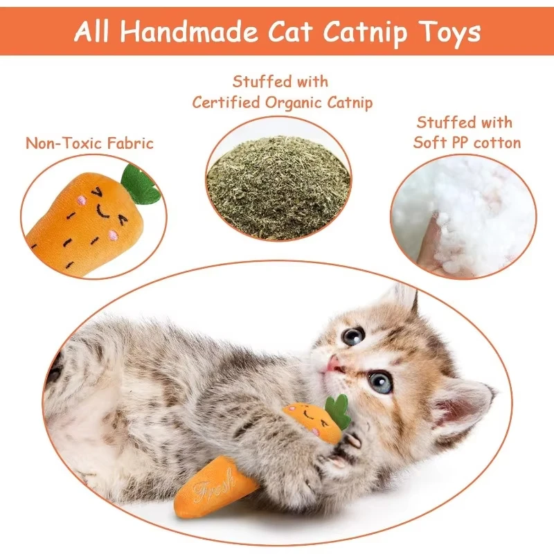 5 Pcs Plush Catnip Toys, Cat Self Entertainment Bite Toys, Anti-boredom and Anti-damage Home, Pet Cat Toys - Image 2