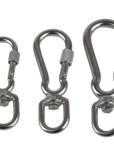 Stainless Steel Hook with Swivels for Dog Collar, Carabiner with Swivels, Joint Bolted Carabiner for Pet Leashes, Camping Tent