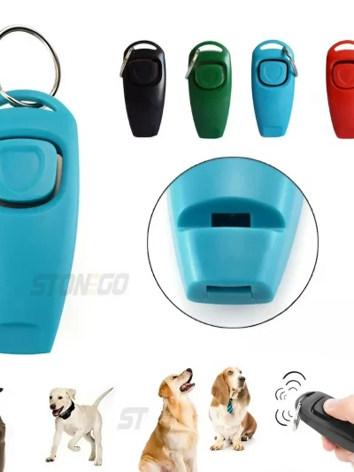 Pet Multifunction 2 in 1 Clicker & Whistle Dog Trainer Clicker With Keyring Pet Puppy Trainer Dog Flute & Clicker Pet Supplies