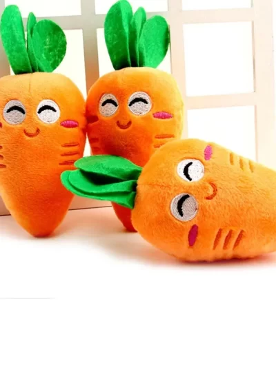 Dog Toys Puppy Squeaky Carrot Plush Toys Stuffed Soft Dog Cat Chew Interactive Toys for Dogs Cats Teeth Cleaning Pet Supplies