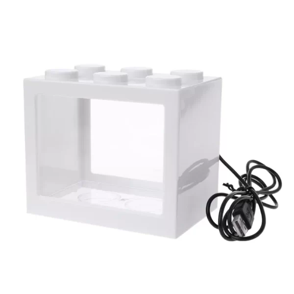 USB Illuminated Small Fish Tank Small Landscape Seaweed Ball Box Mini Aquarium Fish Tank with LED Lamp Light - Image 7