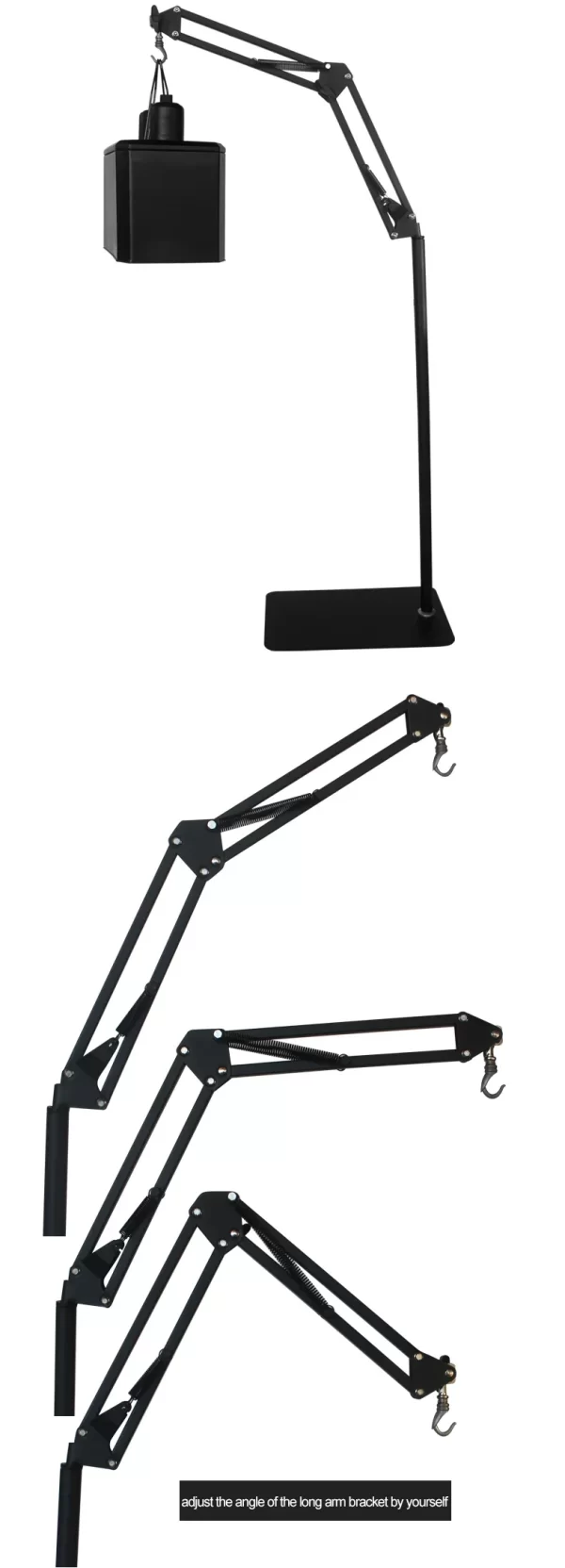 Reptile Accessories Three Gears Adjustable Landing Light Holder Basking Back Long Arm Reptile lamp Stand for Lizards Turtles - Image 14