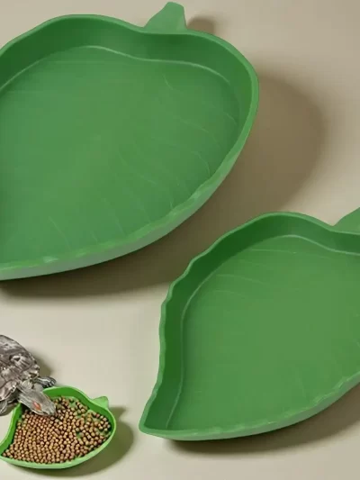 Leafy reptile bowl turtle lizard hamster's dual food and water dish snake gecko's pointed free pet feeder