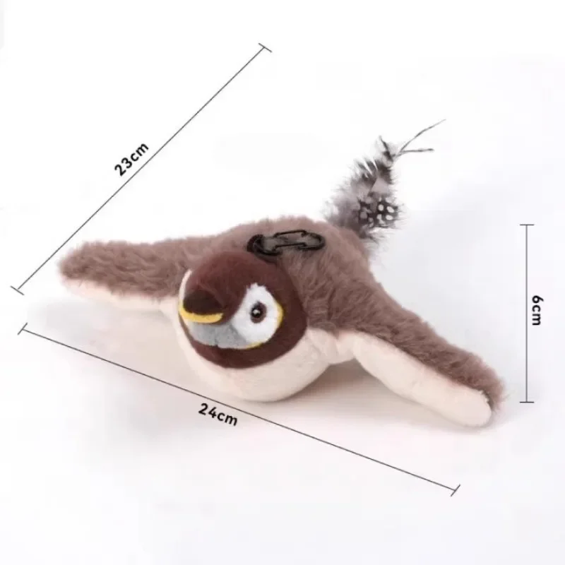 Hot Cat Interactive Toys Catnip Electric Pat Bird (with Catnip) Dog Cats Touch-Activated Squeaky Plush Toy Pet USB Rechargeable - Image 6