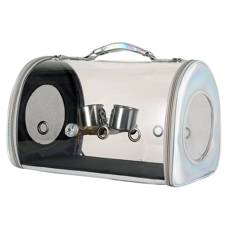 Portable Clear Bird Parrot Transport Cage Breathable Bird Carrier Travel Bag Small Pet Rabbit Guinea Pig Chinchilla Outdoor Bag - Image 2
