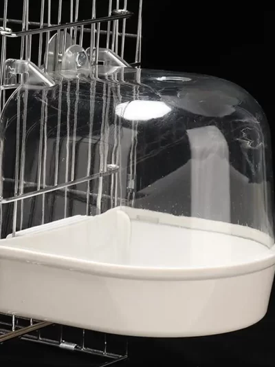 Hanging Bird Bath Cube Parrots Bathtub Bath Shower Box Cage Accessory for Little Bird Canary Budgerigar Cockatiel Lovebird