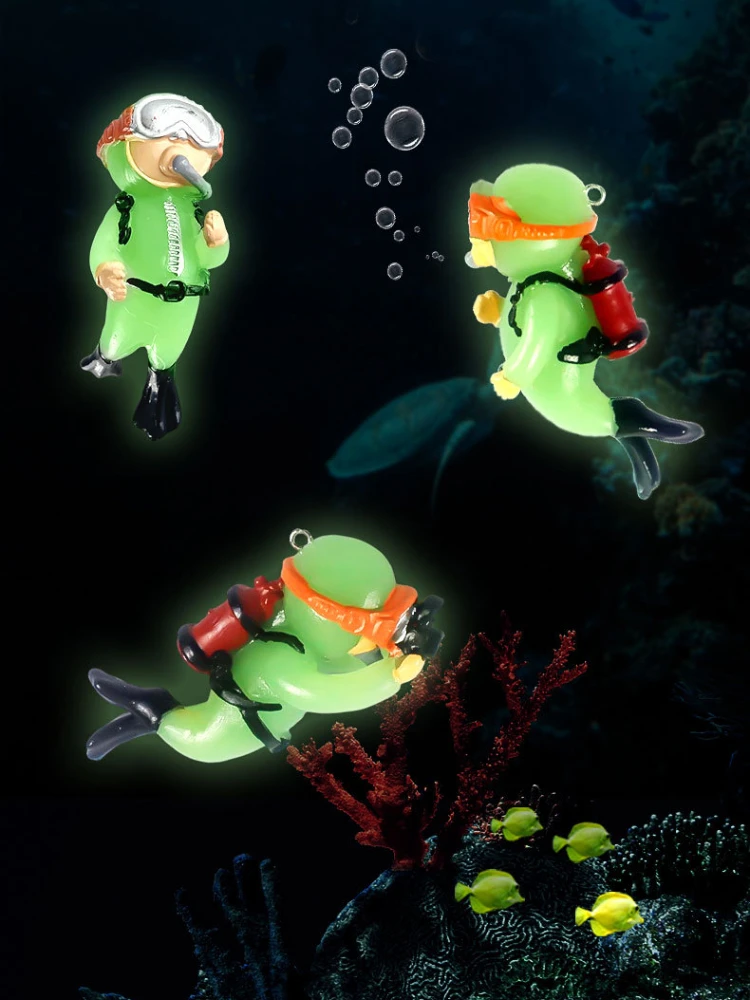 Kawaii Resin Frogman Aquarium Ornaments Interesting Floating Decoration Artificial Mini Diver Fish Tank Accessories - Image 15