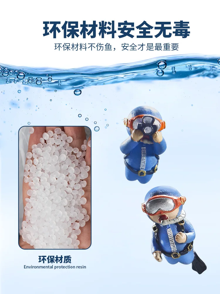 Kawaii Resin Frogman Aquarium Ornaments Interesting Floating Decoration Artificial Mini Diver Fish Tank Accessories - Image 13