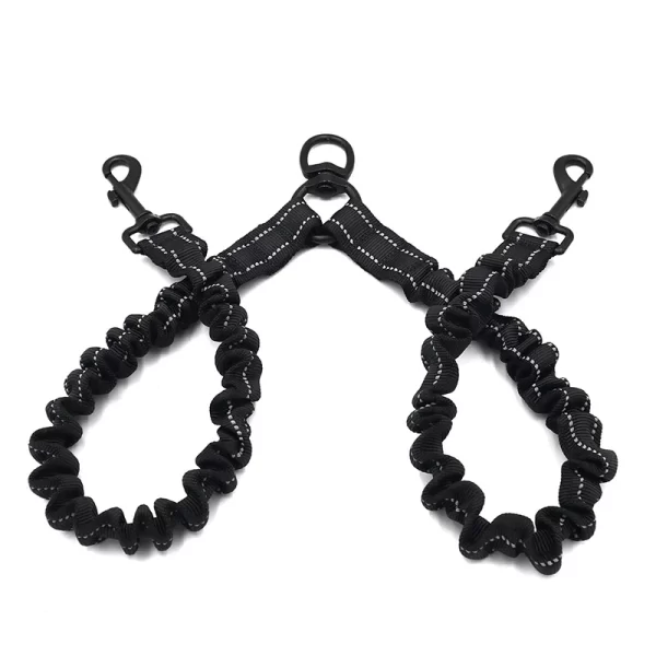 OUWO Walking Dog Leash For Two Dogs 360 Swivel No Tangle Shock Absorbing Bungee Dual Double Dog Leash Elasticity - Image 4