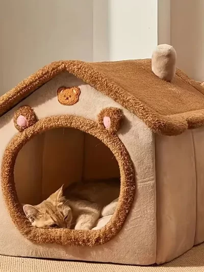 Foldable Pet House Removable Washable Cat House Puppy Cave Sofa Pet Bed House for Extra Small Dogs and Small and Medium Cats