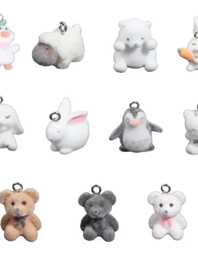 E0BE Colorful Flocking Animal Pendants Accessories Practical Phone Hangings Ornament