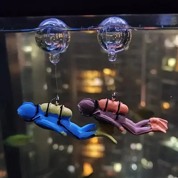 Fish Tank Diver Ornaments Landscape Decoration Aquarium Gifts Popular Floating, Hayao Miyazaki Blue Fatty with Ball and Line - Image 2