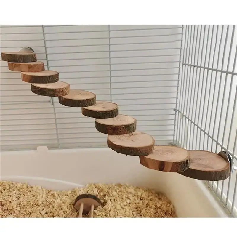 2025 Hamster Wooden Ladder Toy For Cage 6/10 Steps Wood Climbing Blocks Chew Pig Rat Hedgehog Small Pet Accessories - Image 13