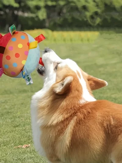 Plush Dog Vocal Toy Ball Funny Interactive Pet Toys with Bells Cleaning Tooth Chew Toy For Small Large Dogs Cats Puppy Plaything