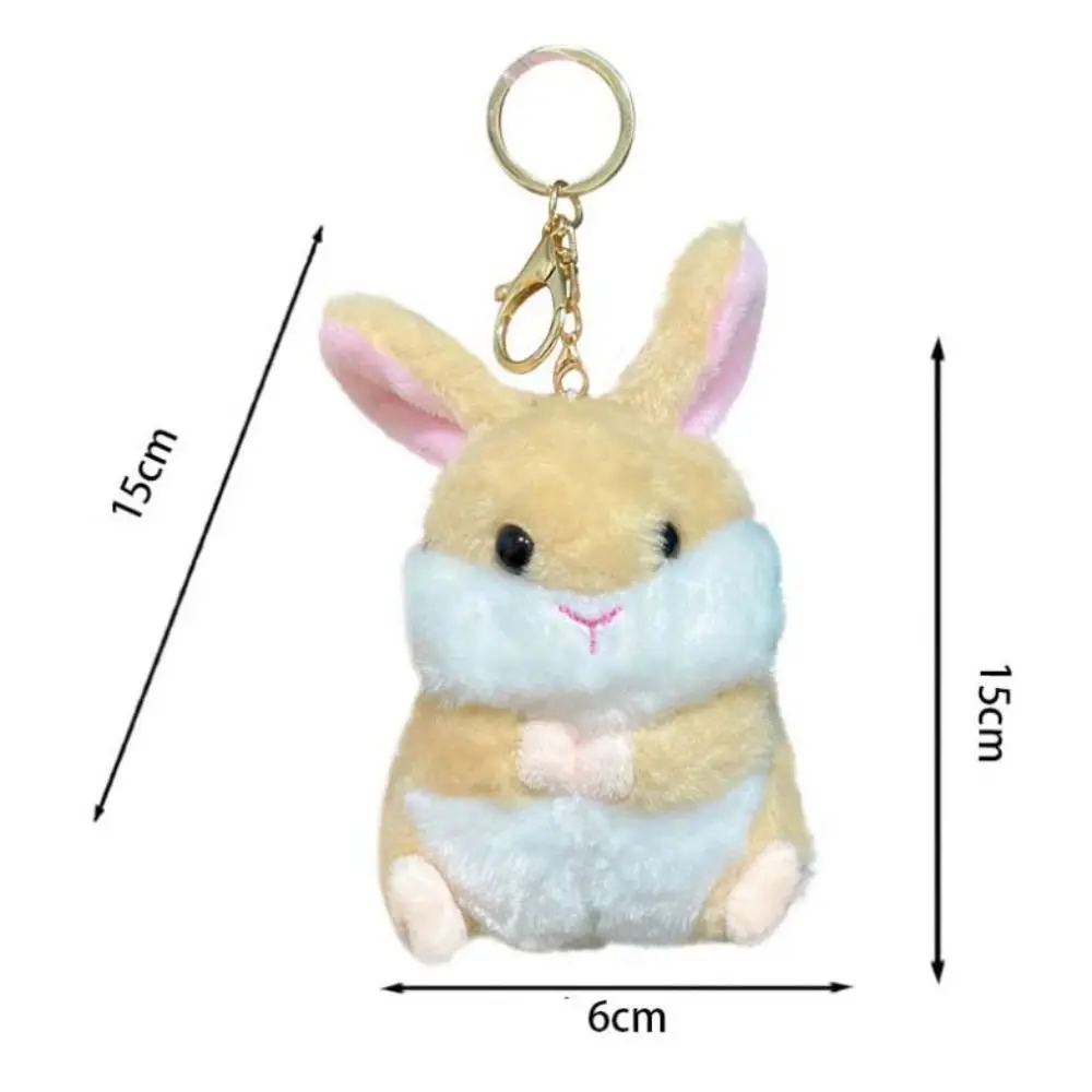 Doll Pendant Schoolbag Accessories Hamster Rabbit Plush Keyring Bunny Plush Keyring Rabbit Plush Keychain Animal Stuffed Toys - Image 6