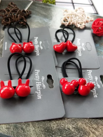 2PCS New Cartoon Cute Rabbit Bear Princess Headwear Kids Elastic Hair Bands Children Ropes Girls Accessories Baby Headdress