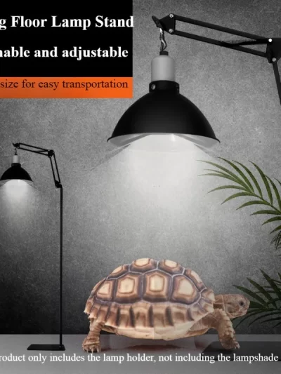 Reptile Accessories Three Gears Adjustable Landing Light Holder Basking Back Long Arm Reptile lamp Stand for Lizards Turtles