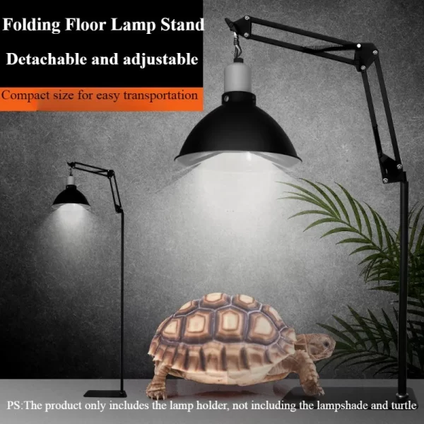 Reptile Accessories Three Gears Adjustable Landing Light Holder Basking Back Long Arm Reptile lamp Stand for Lizards Turtles