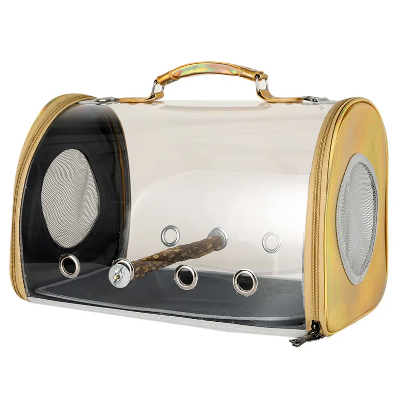 Portable Clear Bird Parrot Transport Cage Breathable Bird Carrier Travel Bag Small Pet Rabbit Guinea Pig Chinchilla Outdoor Bag - Image 3