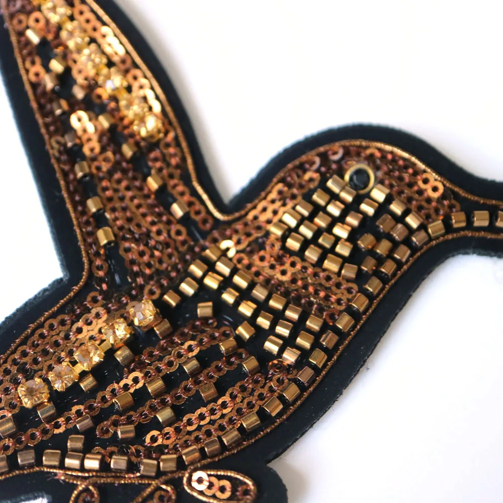 Fashion 3D Bird beaded patches for clothing cute Animal letter Rhinestone appliques Sequins parche DIY clothes accessories