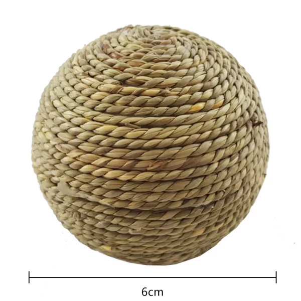 6cm Pet Chew Toy Rabbit Accessories Natural Grass Ball For Rabbit Hamster Guinea Pig For Tooth Cleaning Supplies Small Pet Toys - Image 2