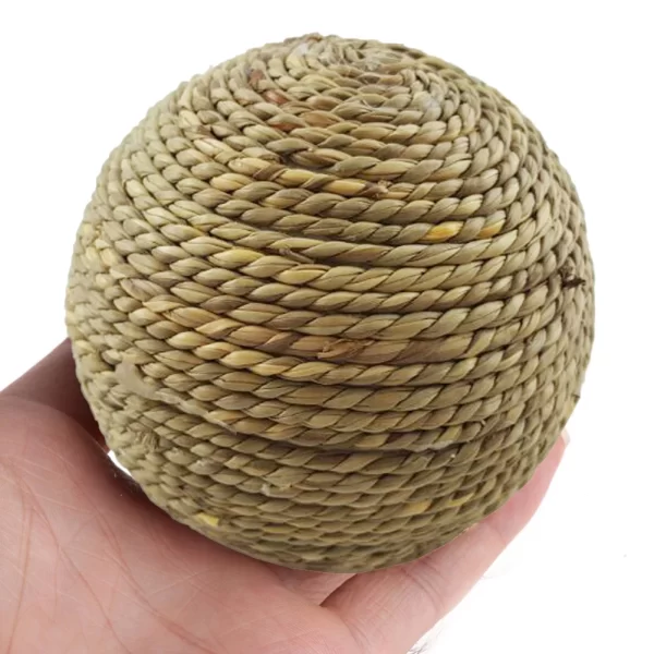 6cm Pet Chew Toy Rabbit Accessories Natural Grass Ball For Rabbit Hamster Guinea Pig For Tooth Cleaning Supplies Small Pet Toys - Image 4