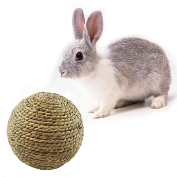 6cm Pet Chew Toy Rabbit Accessories Natural Grass Ball For Rabbit Hamster Guinea Pig For Tooth Cleaning Supplies Small Pet Toys - Image 5